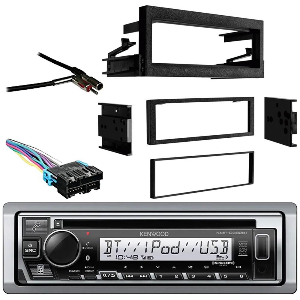 Kenwood KMR-D382BT Single-DIN Marine Bluetooth CD Receiver W/Kit, Wiring Harness