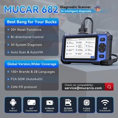 2026 MUCAR 682 Car Full System Diagnostic Tool AI OBD2 Scanner 20 Services CANFD