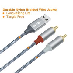 4ft USB to RCA Audio Cable Type A to 2 RCA Adapter Cord Male 2RCA Y Splitter …
