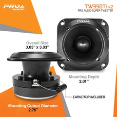 2x PRV Audio TW350Ti Bullet 3” Pro Super Tweeter 8 Ohm Titanium Car Audio 240W