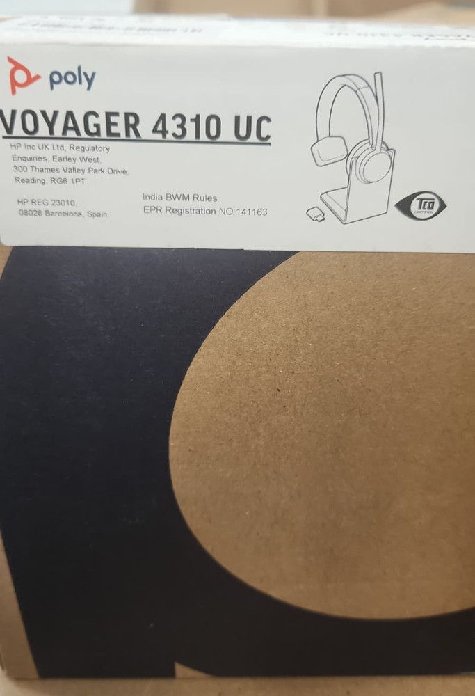 Open box Poly Voyager 4310 UC Wireless Single-Ear Headset w/ Charge Stand Missin