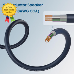25FT 18 Gauge 9 Conductor Speaker Wire CCA Stranded Cable for Car Audio System