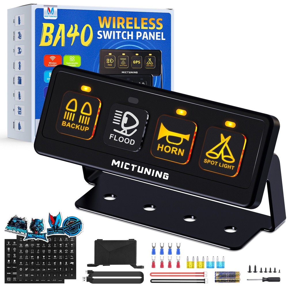 4/6/8/12 Gang Wireless Switch Panel 12V 24V Car Switch Circuit Control Relay Box