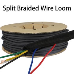 Automotive Harness Woven Mesh Split-Sleeve Wire Loom Home Cable Management Lot
