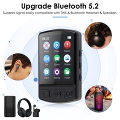 MP3 Player 32GB HiFi Lossless Sound Bluetooth Clip Music Voice Recorder FM Radio