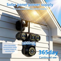 2PCS 16MP HD 4G SIM Solar Battery Powered Outdoor Pan/Tilt Home Security Camera