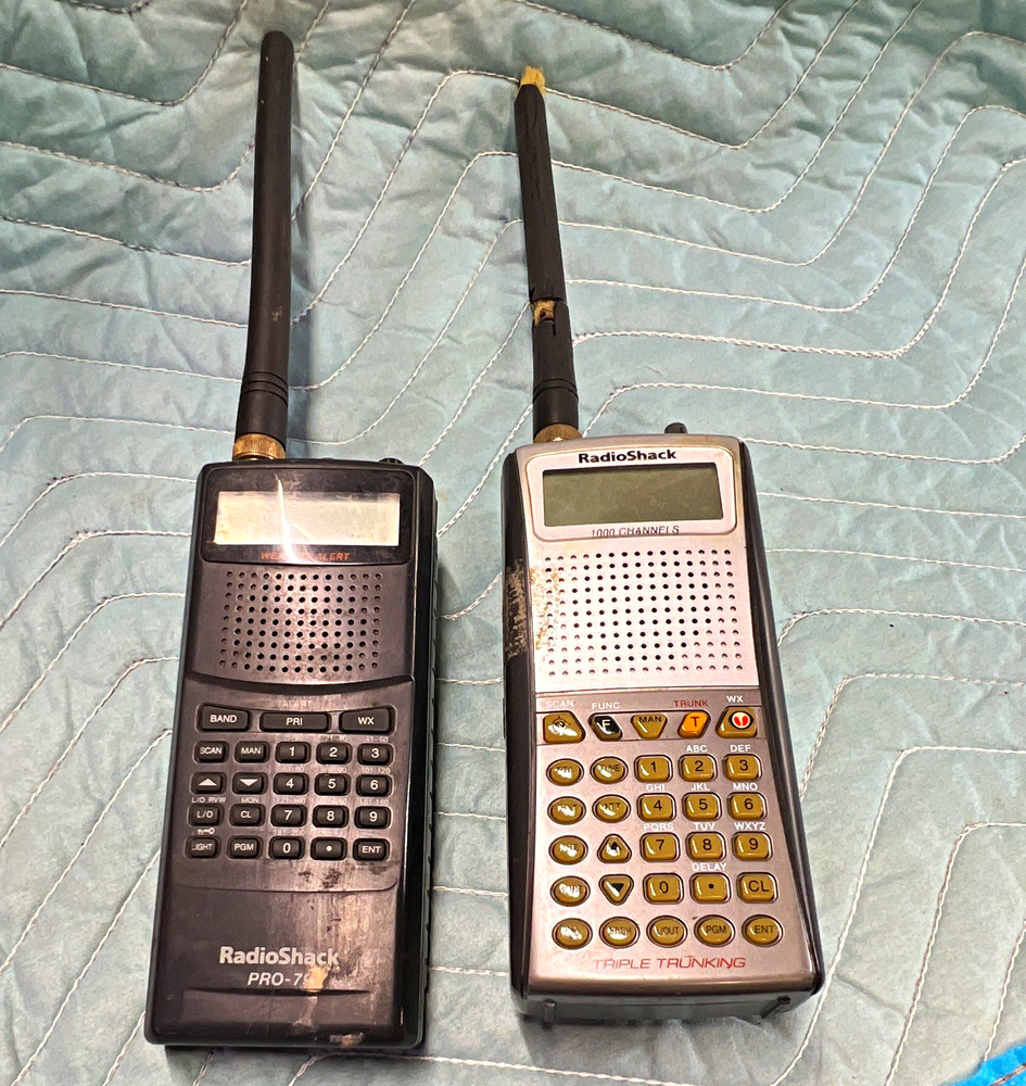 RadioShack PRO-75/97 Handheld Scanners UNTESTED. NO CORDS OR BATTERIES. ASIS