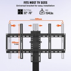 VEVOR Motorized TV Lift Stand Bracket 1000mm for 32”-70″ TV Remote Controller