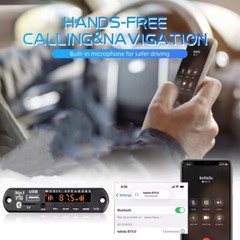 Car Audio Player – Bluetooth 5.0, FM, USB/MicroSD (MP3, WMA, WAV, FLAC), AUX