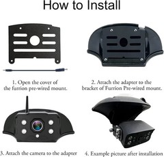 Universal Backup Camera Bracket Adapter for Furrion Pre-Wired Mount Black