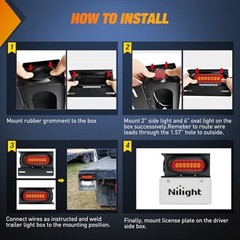 2 PCS Steel Trailer Light Boxes Red Amber Oval+ Red Marker Trailer Light Box