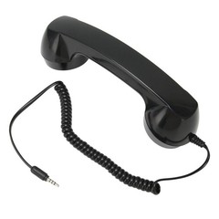 Retro Phone Handset Radiation-Proof Receiver For Mobile/PC (Black)