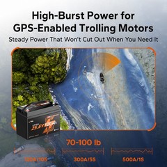LiTime 24V 100Ah Group31 Bluetooth Trolling Motor LiFePO4 Lithium Battery Marine