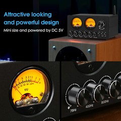 HIFI Bluetooth 5-Band EQ Equalizer Stereo Audio Preamp Speaker Receiver VU Meter