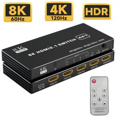 HDMI 2.1 Switch 4K 120Hz 5 port 8K HDMI Switch splitter 144Hz Dolby Vision HDR