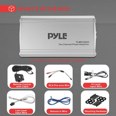 2-Channel Compact Class D Weather Resistant Amplifier System – IPX4 Waterproof,
