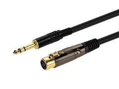 1.5ft Premier Series XLR Female to 1/4in TRS Male Cable, 16AWG Gold Plated 4767