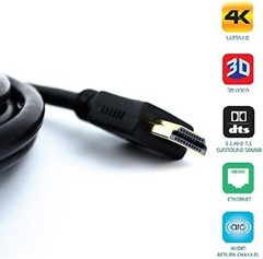 3ft HDMI 2.0 Cable – 24K Gold-Plated, Triple Shielded for 4K and 3D