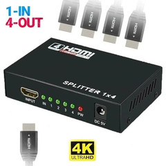 Full HD HDMI Splitter Amplifier Repeater 1080p 4K Female Switch Box 1×4 Port