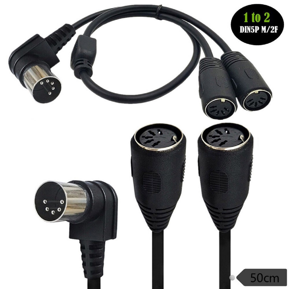 5 Pin Din Male to 2x 5 Pin Din Female Audio Adapter Connecter Y Splitter Cable