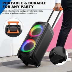 Large Sound Speaker with 2 Mics Bluetooth for Outdoor Events & Birthday Party