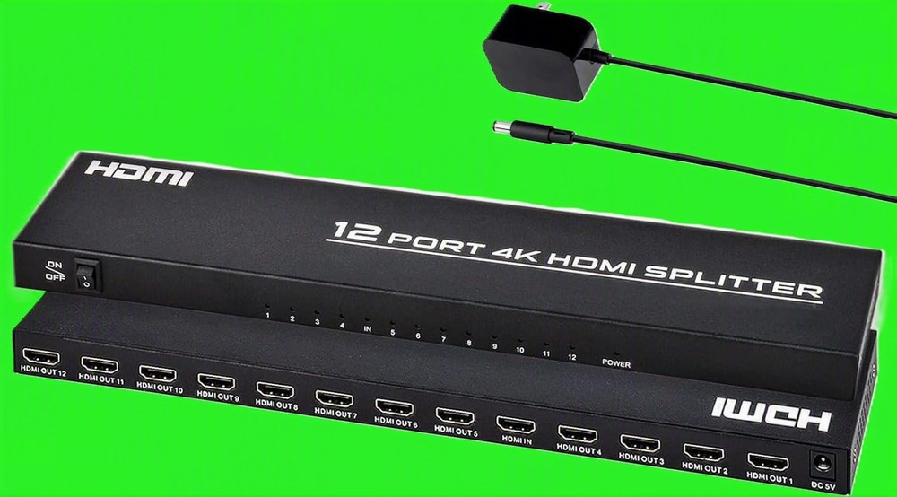 4K HDMI Splitter 1 in 12 Out Powered HDMI Distributor Support 4Kx2K@30Hz Full H