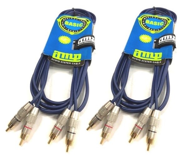 (2) 15 ft 2RCA to 2RCA Professional Cable Male Stereo Audio Video Cord Adapter