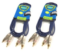 (2) 15 ft 2RCA to 2RCA Professional Cable Male Stereo Audio Video Cord Adapter