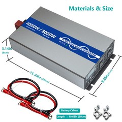 2000W 3000W 4000W Pure Sine Wave Power Inverter 12V 24V DC to 110V 120V AC