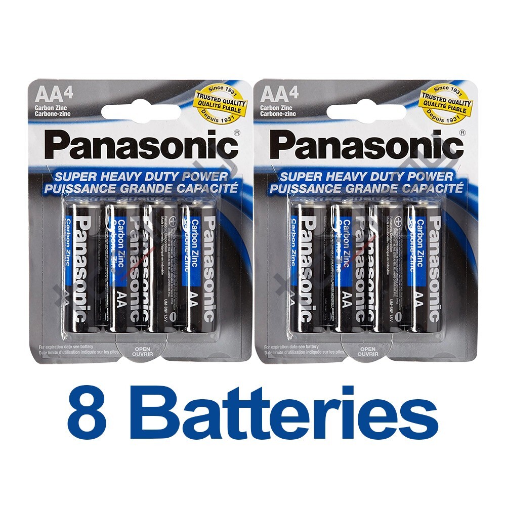 8x Panasonic AA Batteries Super Heavy Duty Power Carbon Zinc Battery Exp 05/2027