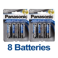 8x Panasonic AA Batteries Super Heavy Duty Power Carbon Zinc Battery Exp 05/2027