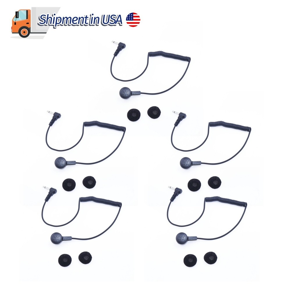 5pcs 3.5mm Listen-Only Earbud Earpiece for Motorola Shoulder Speaker Mic
