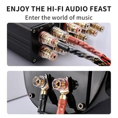9 AWG Audiophile Speaker Cable 2 Banana to 4 Spades 8.2ft