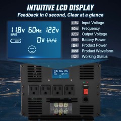 Pure Sine Wave Power Inverter 3500W 7000 Watt 12V DC to 110V 120V AC LCD