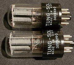 TUNG-SOL 6SN7 GT TUBE 1953 BOXED GRAY PLATES MATCHED SET NIB