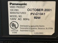 2001 Panasonic 13” TV VCR Combo VHS Portable Retro Gaming CRT PV-C1341