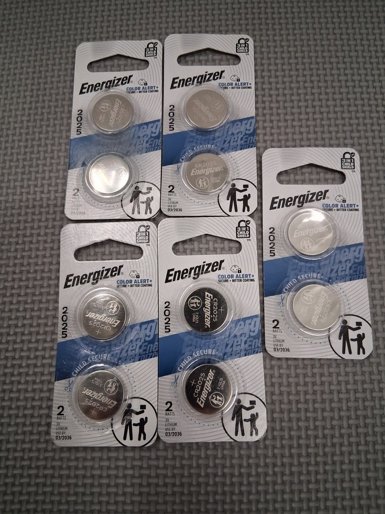 10x Piece Fresh Energizer ECR CR 2025 Lithium 3V Coin Cell Battery child shield