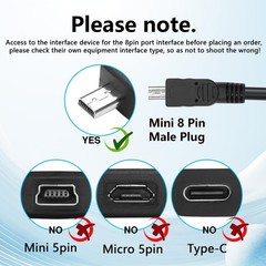 2 PCS Mini 8-Pin to 5-Pole Terminal Data Cable Mini 8-Pin Male to 5-Pole Term…