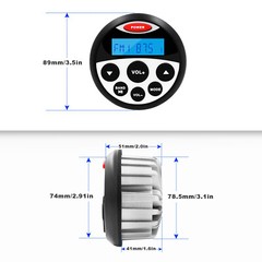 GUZARE Boat Marine Stereo Receiver Bluetooth Audio AM FM Gauge Waterproof Radio