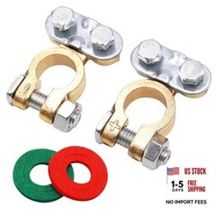 Battery Terminal Set with Anti-Corrosion Washers, Positive 1Pair silver
