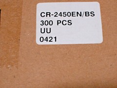 1 NEW BULK ENERGIZER CR2450 ECR 2450 3v LITHIUM BATTERY (ONE BATTERY) Exp. 2031