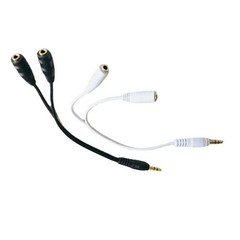 3.5mm AUX Audio Mic Splitter 1 Male to 2 Female Gold Plated Headphone Cable