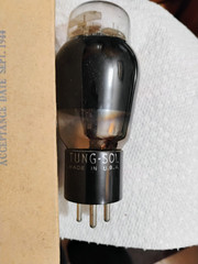 US NAVY Pair Tung-Sol 6A3 tubes black glass