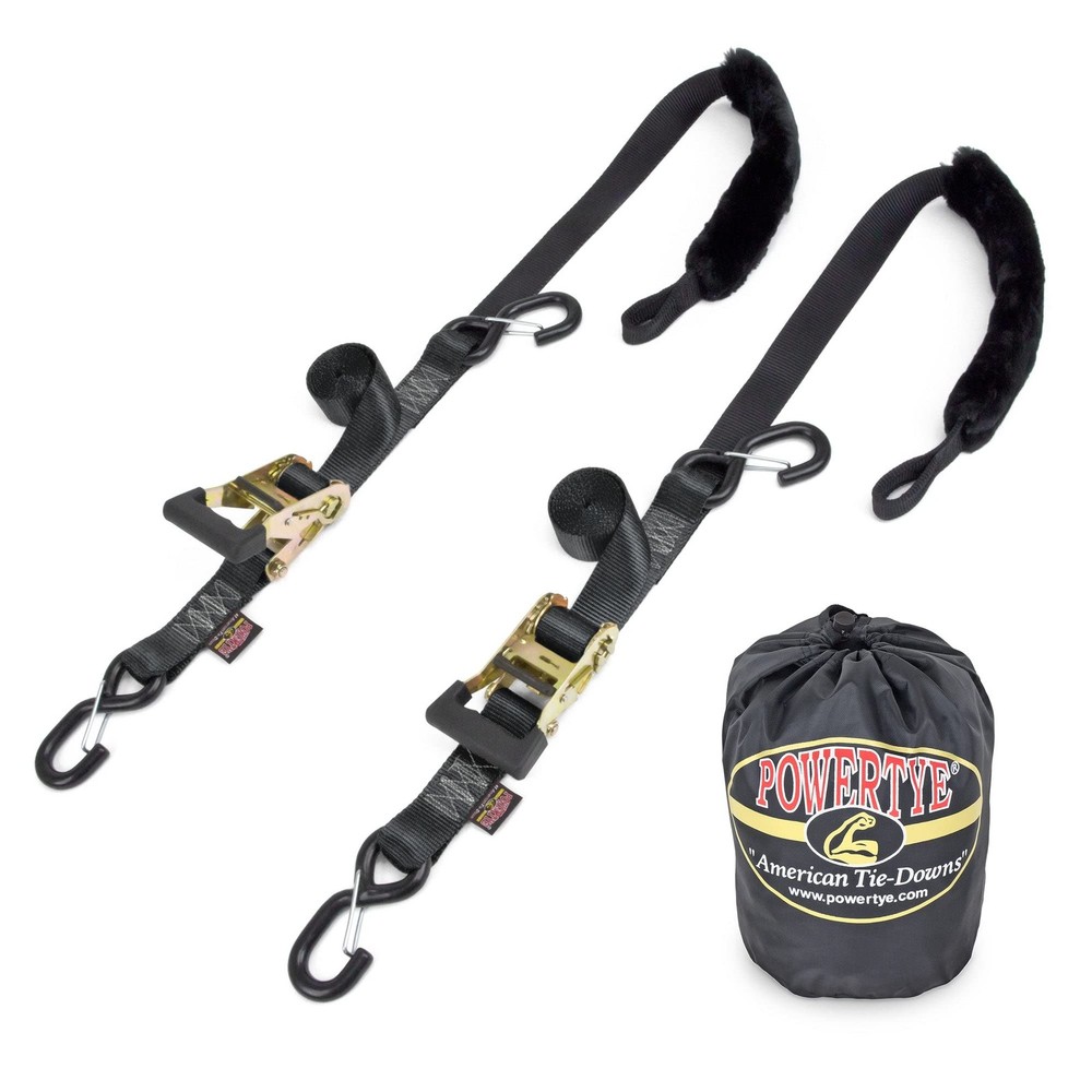 1.5in x 7ft Rubber Handle Ratchet Straps with SHEEPTEX 7ft, Black