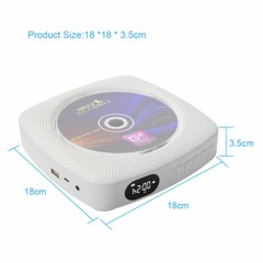 CD Player Bluetooth Speaker USB Player AUX Boombox Wall Mountable and Desk Stand