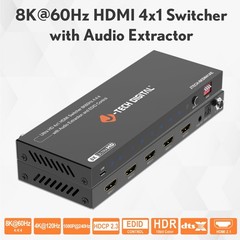 8K HDMI Switch 4 in 1 Out 8K60Hz 4K120Hz 1080P240Hz, HDR HDCP2.3 EDID, Suppor…