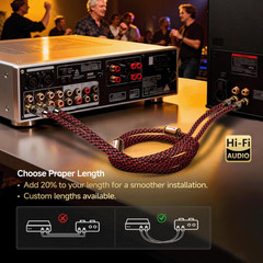 Audiophile RCA Audio Cable w/ 4-Core-Ofc Shielded Stereo 1 Pair 1.64ft 0.5M