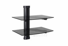 Adjustable Dual Shelf Wall Mount Bracket for TV Component Cable Box Console DVD