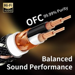 Audiophile Hifi 3.28Ft Audio RCA Cables – 2RCA Male to Male,15 AWG,4N OFC Core,2