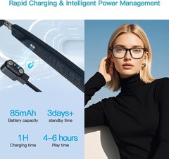 Smart Glasses for Men Women, Open Ear, IP67 Waterproof, Bluetooth 5.4 Voice Assi